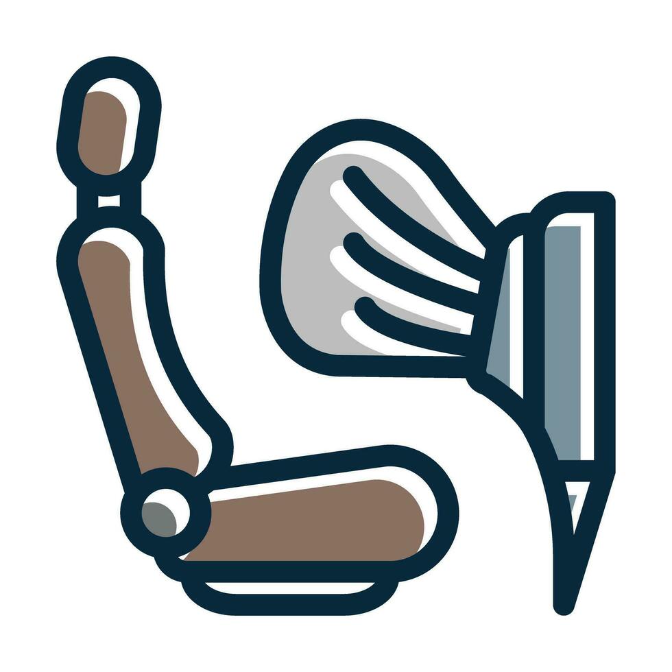 Airbag Vector Thick Line Filled Dark Colors