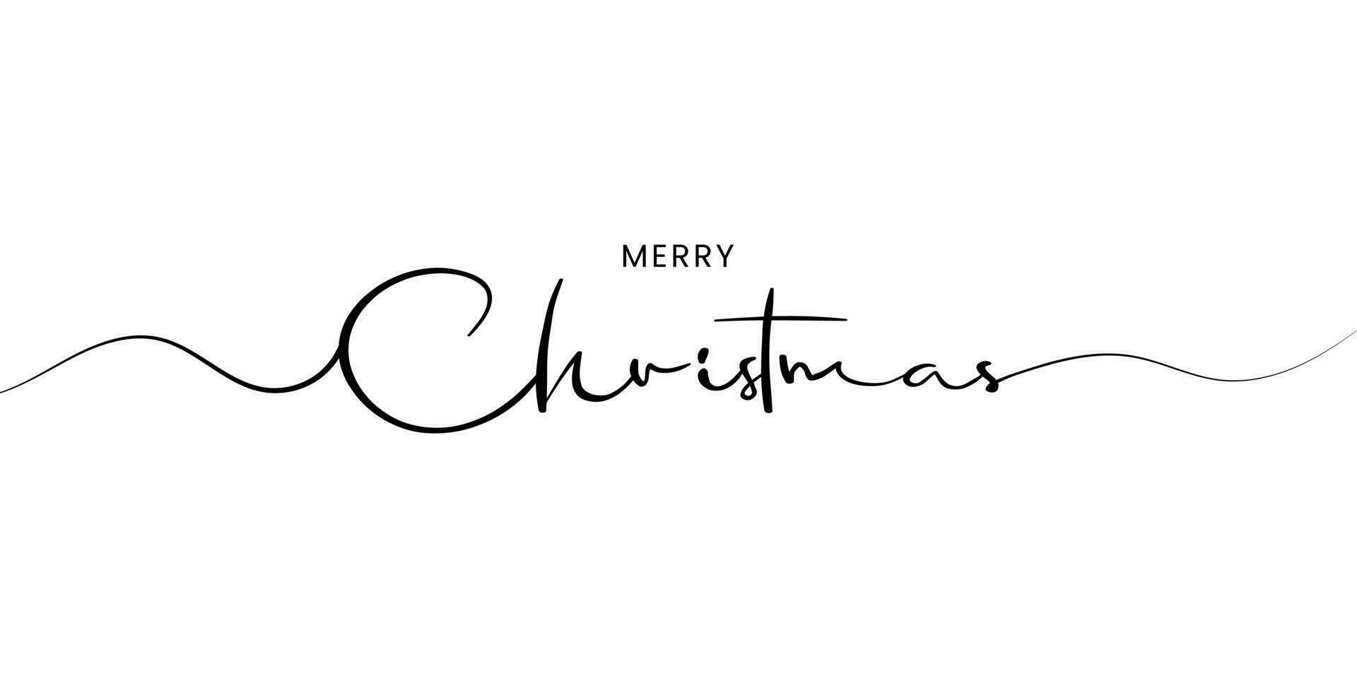 Merry Christmas vector lettering. Hand drawn modern line calligraphy isolated on white background. Happy new year. Creative typography for Holiday greeting cards, banner