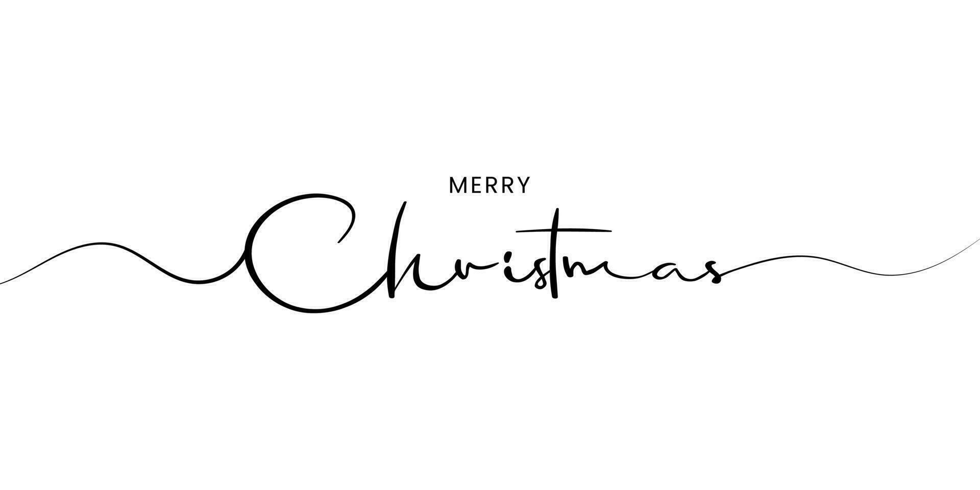 Merry Christmas vector lettering. Hand drawn modern line calligraphy isolated on white background. Happy new year. Creative typography for Holiday greeting cards, banner