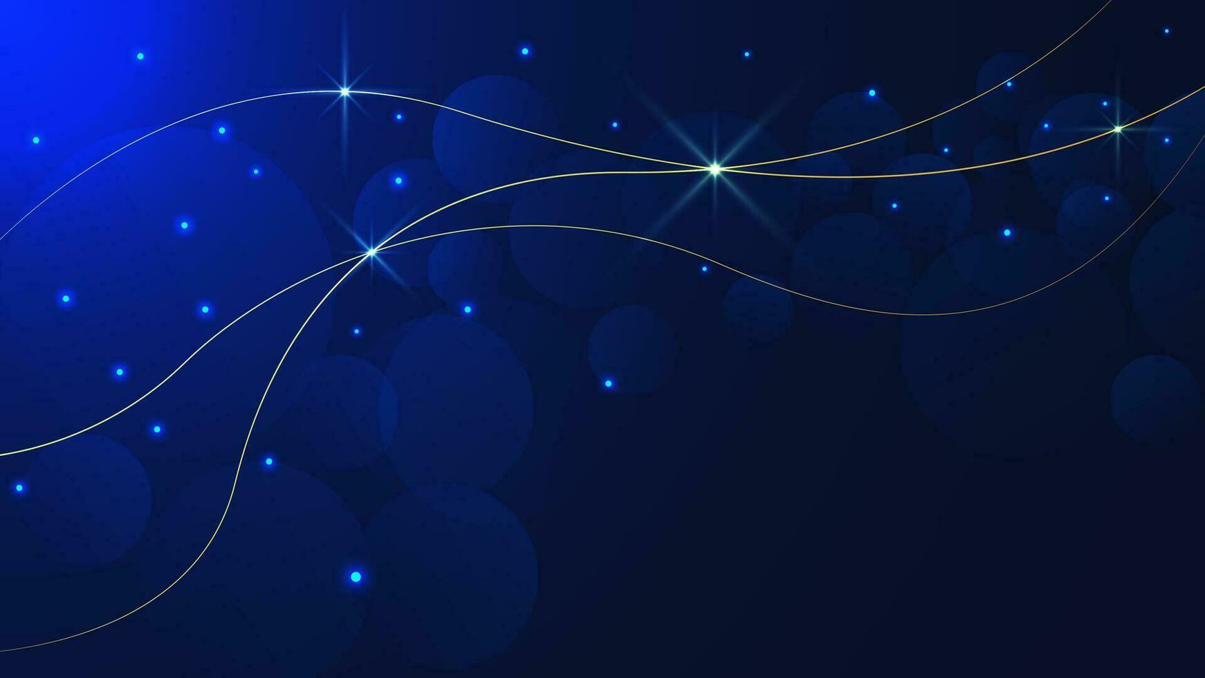 Abstract technology futuristic glowing particles and golden lines overlapping. Digital tech concept background. Vector illustration.