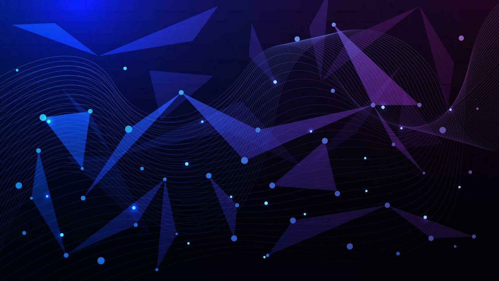 Abstract digital technology concept with connecting dots and lines. Modern tech, network connection and global communication background. Vector illustration.