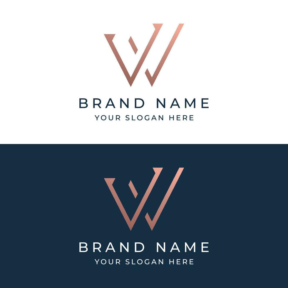 Modern and luxurious geometric W initial letter logo element. Logo for business, letter, business card, brand and company. vector