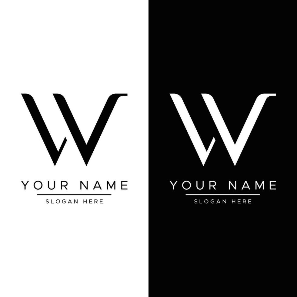 Modern and luxurious geometric W initial letter logo element. Logo for business, letter, business card, brand and company. vector