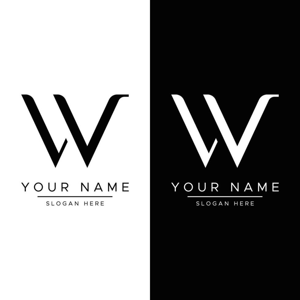 Modern and luxurious geometric W initial letter logo element. Logo for business, letter, business card, brand and company. vector