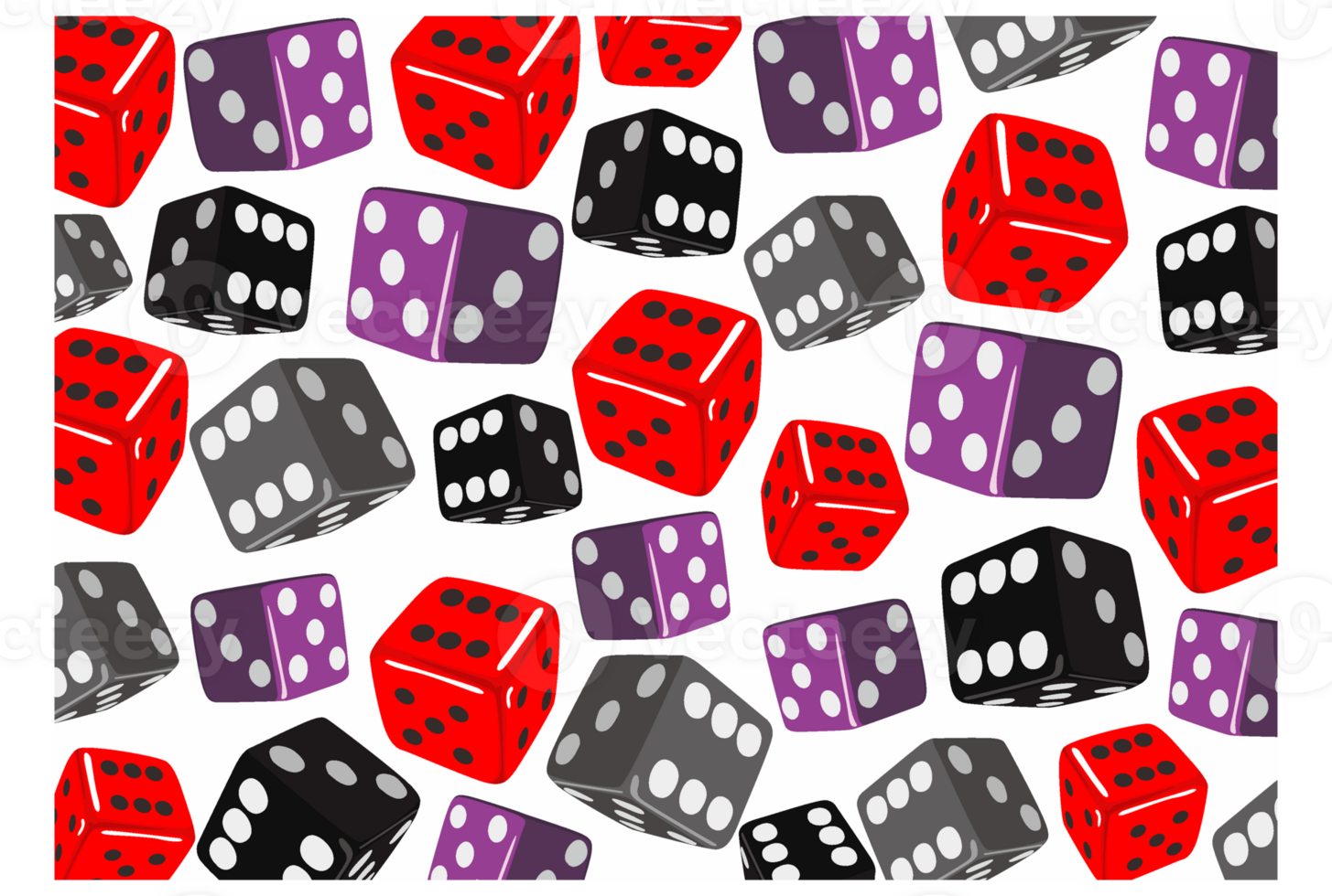 Various Types of Dice Pattern Background png