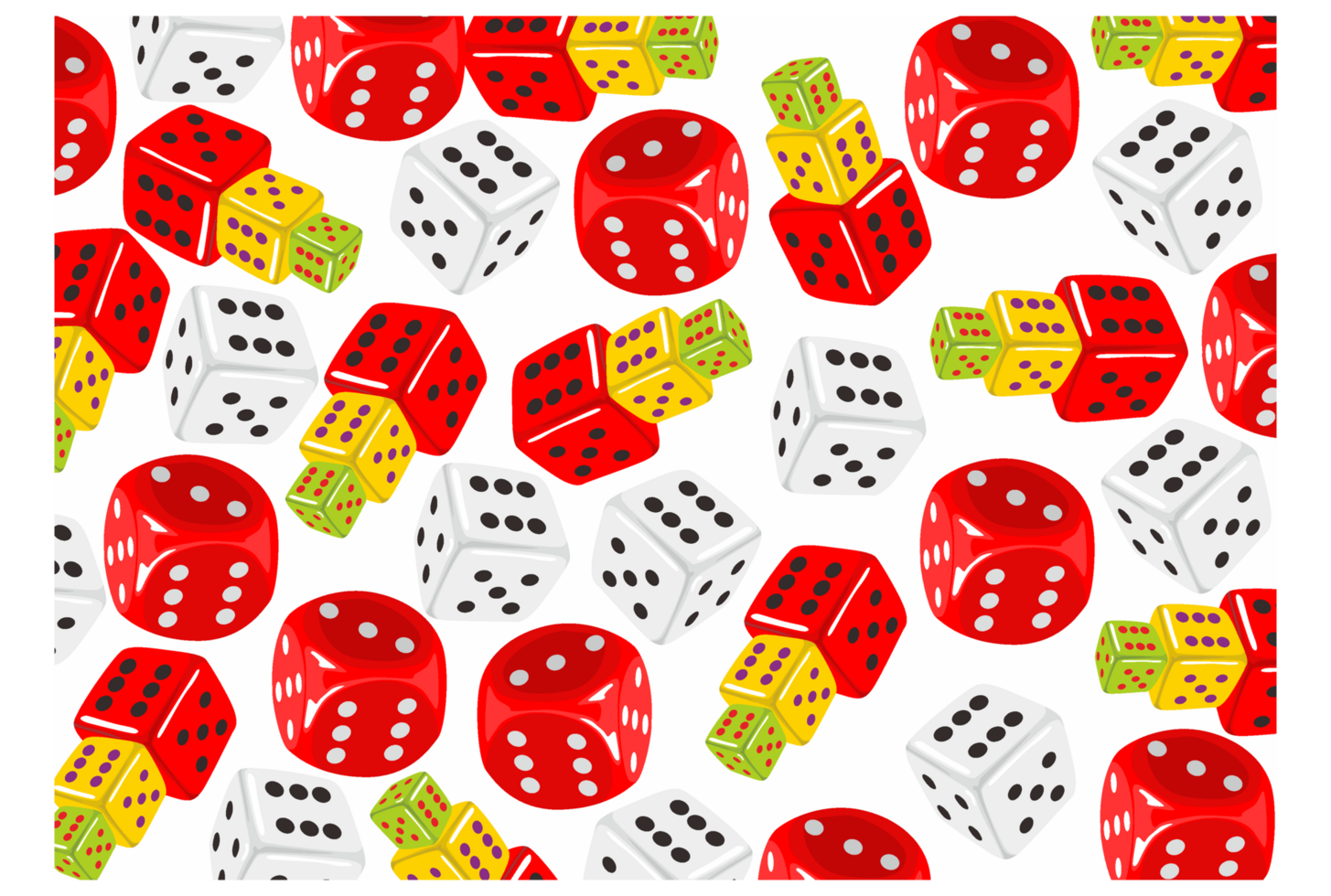 Various Types of Dice Pattern Background png