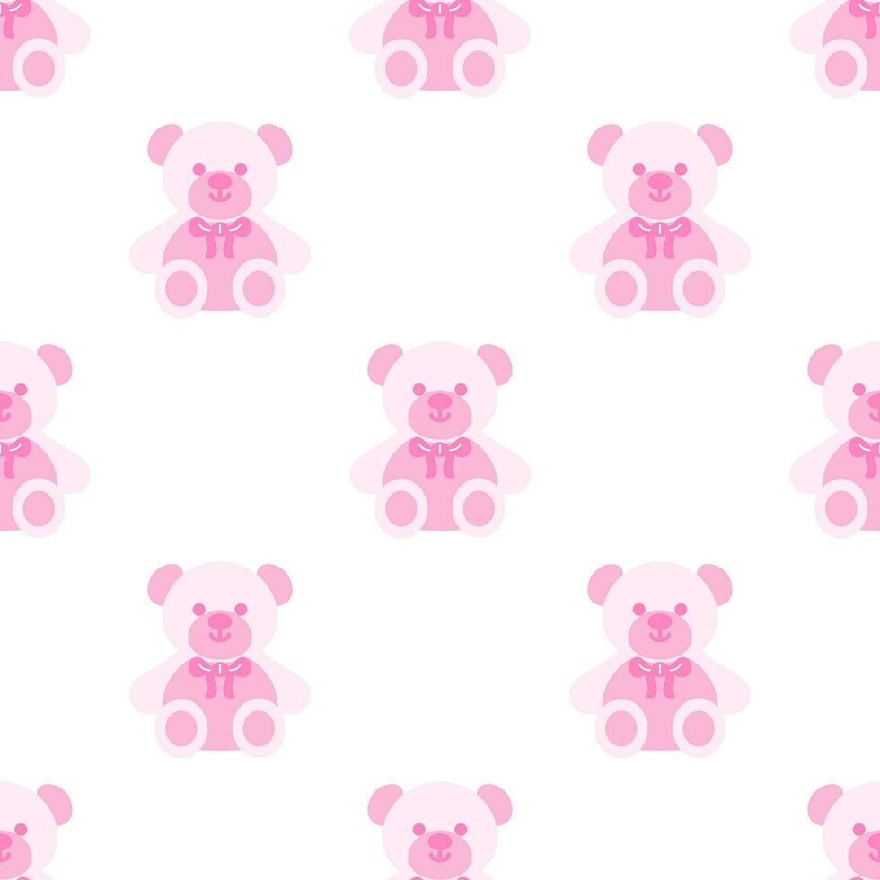 Cute teddy bear seamless pattern background. vector