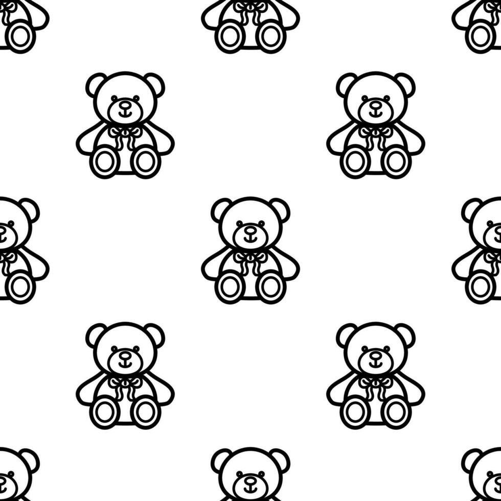 Cute teddy bear seamless pattern background. vector