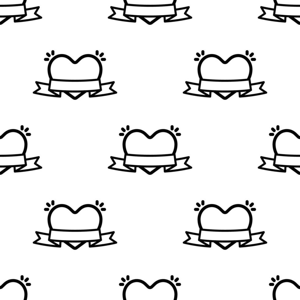 Hearts with Ribbons, Seamless pattern background. vector