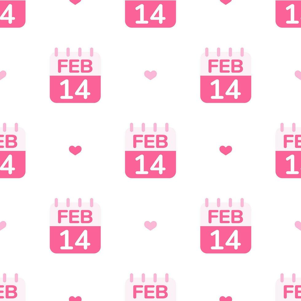 calendario página de 14to febrero cuales es San Valentín día sin costura modelo antecedentes. vector