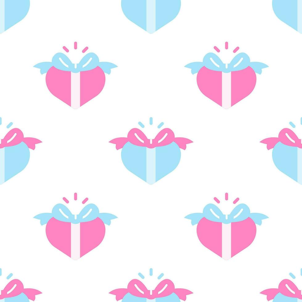 Heart shaped gift box seamless pattern background. 34203471 Vector Art