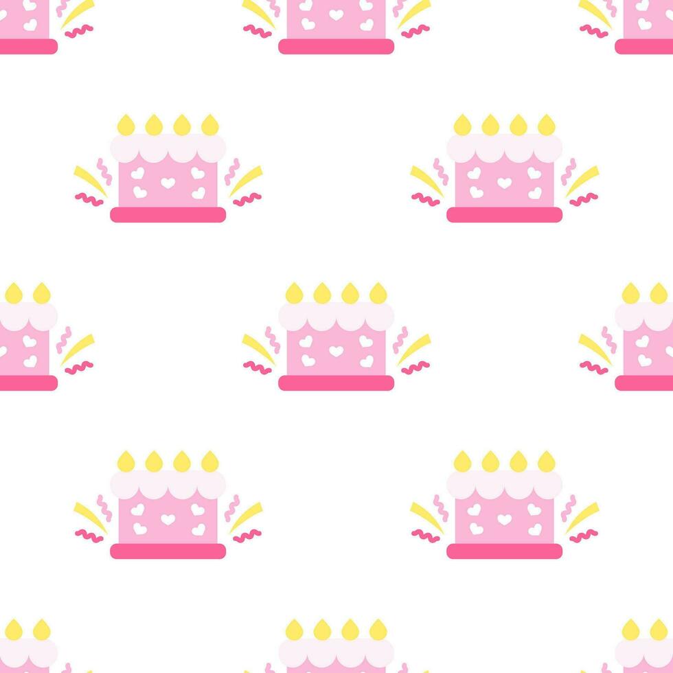 Birthday cake seamless pattern background. vector