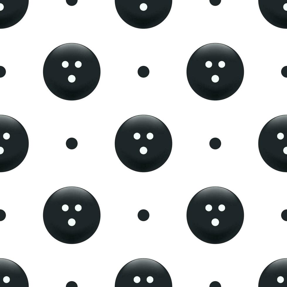 Black bowling ball seamless pattern background. vector