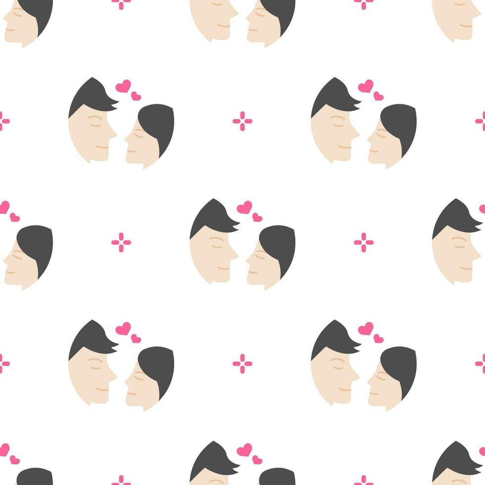 Cartoon of Couples seamless pattern background. vector