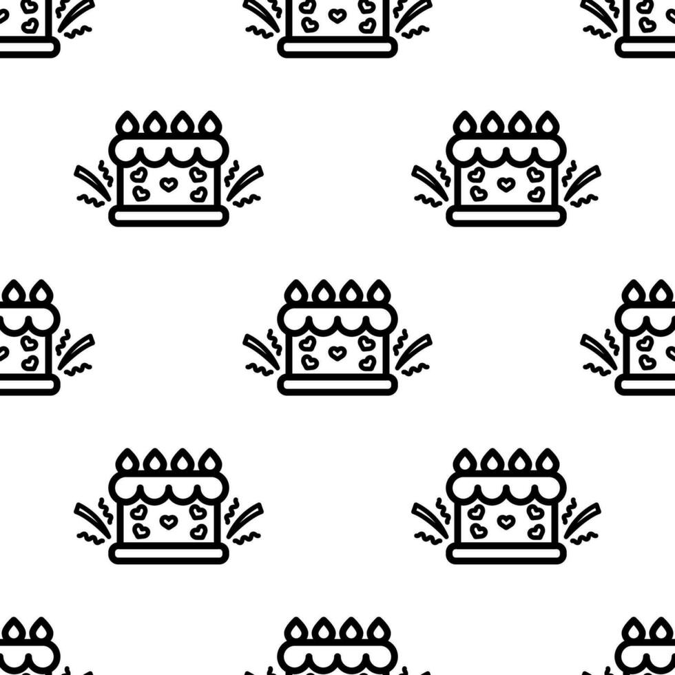 Birthday cake seamless pattern background. vector