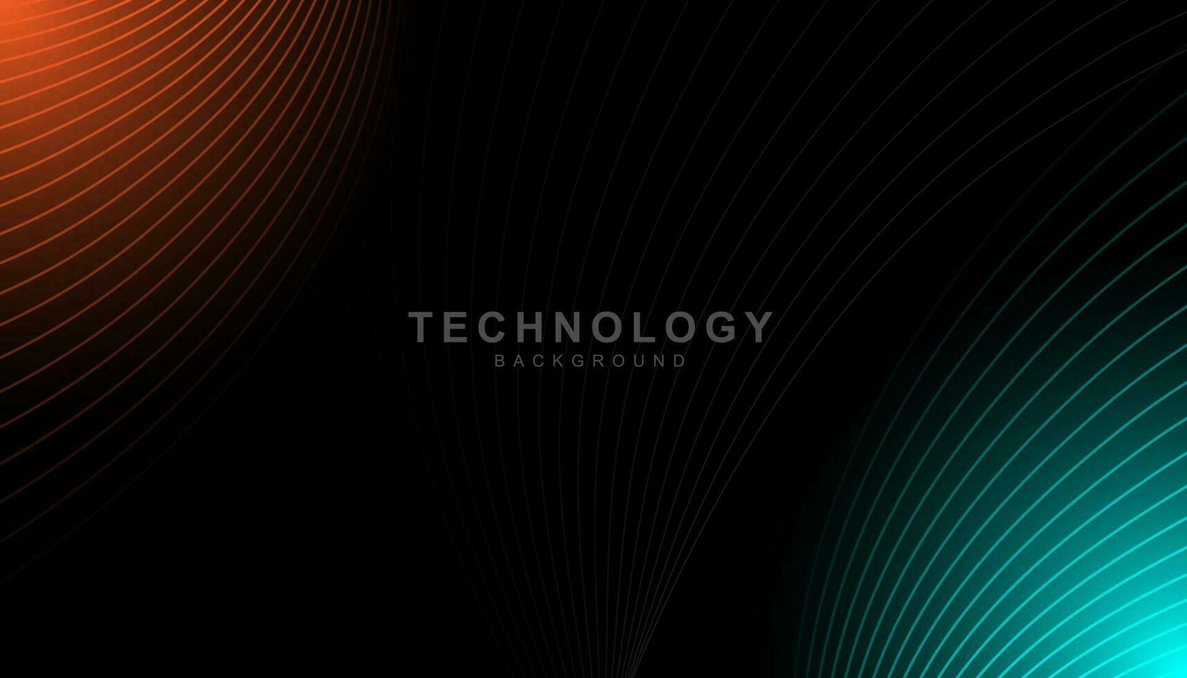 digital technology wave lines background vector