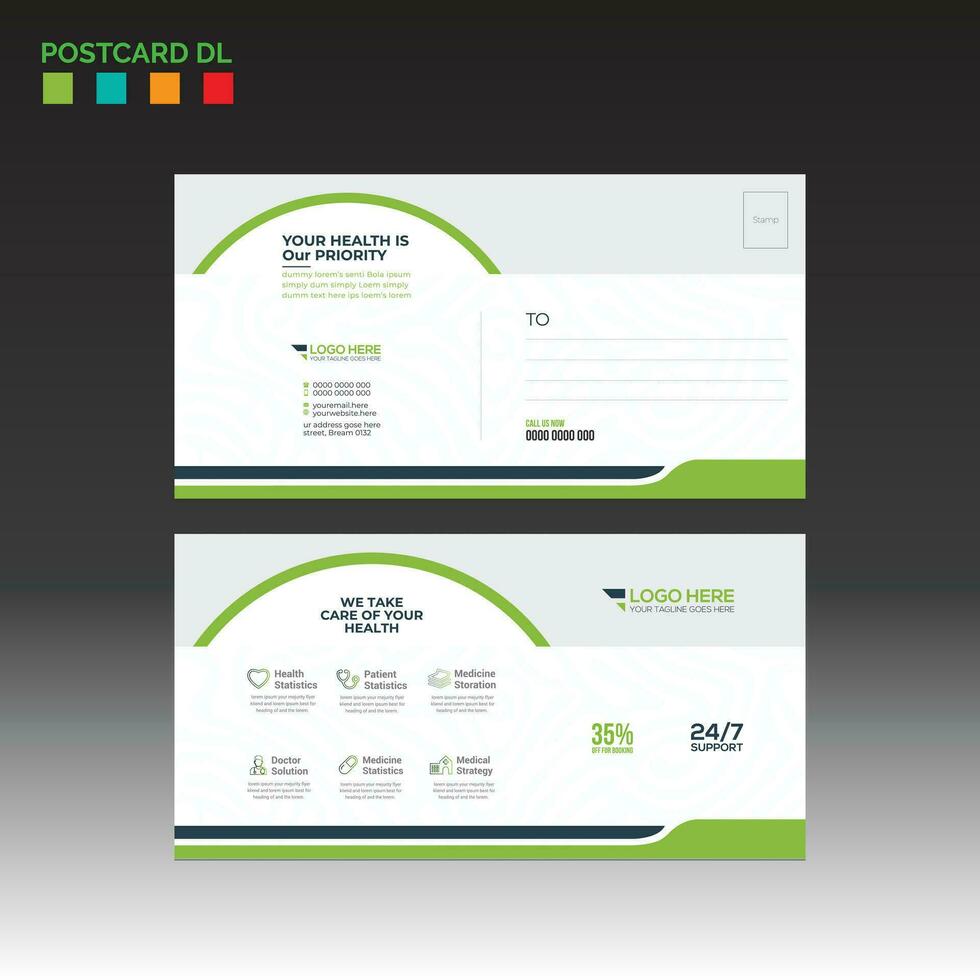 Postcard for invitation and any use vector