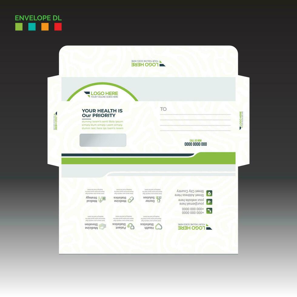 envelope design for corporate and any use vector