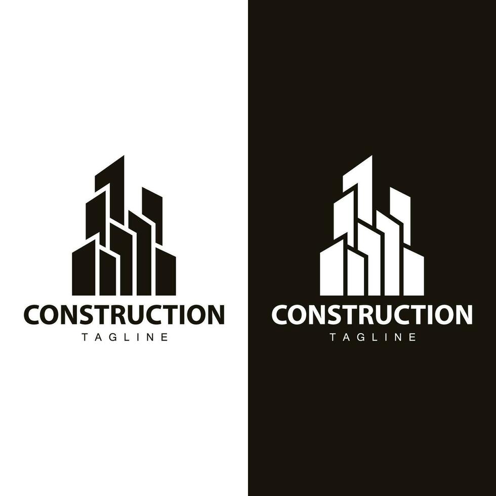 Modern City Building Logo Design, Luxurious and Simple Urban Architecture vector