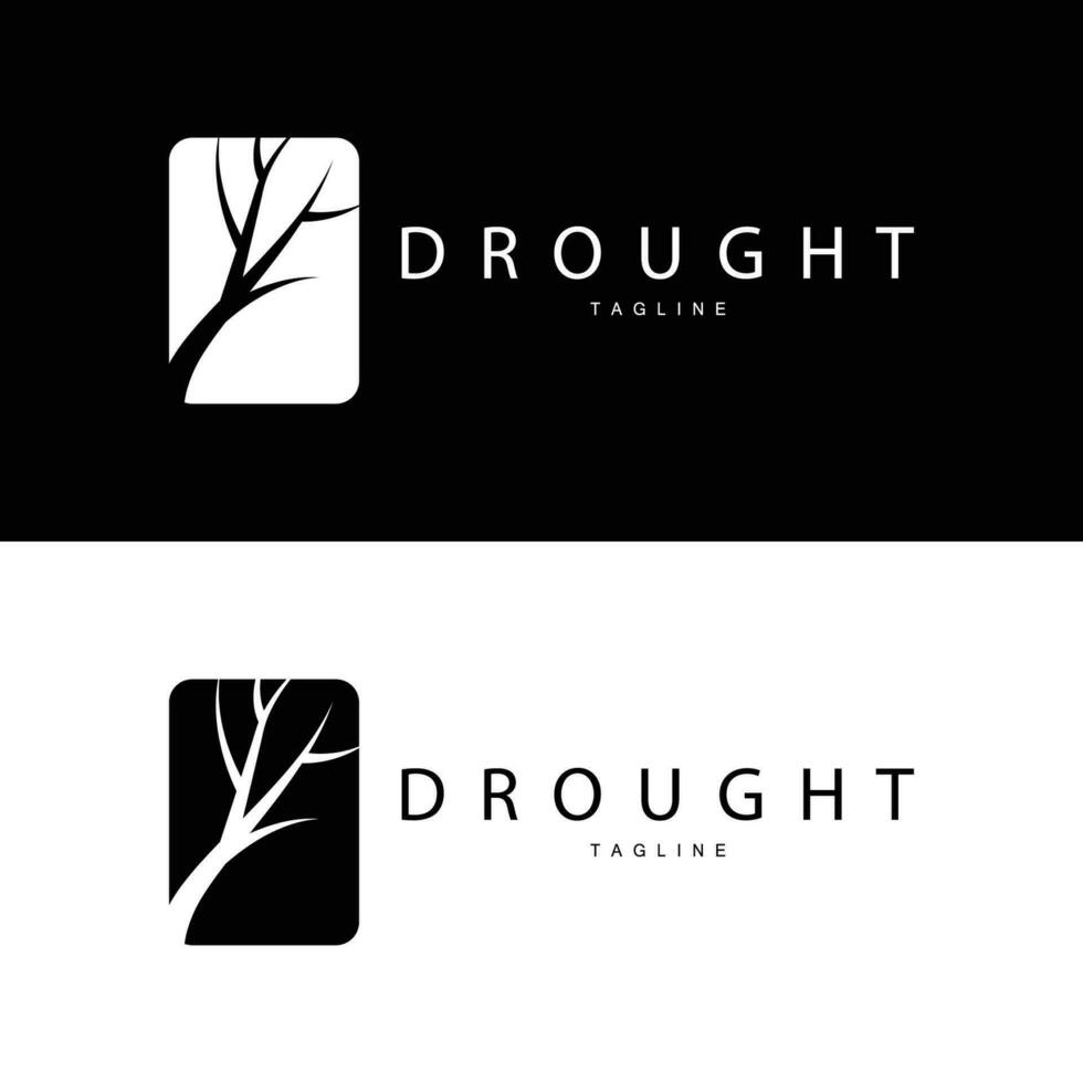 Drought Logo, Dry Tree Logo Design with Simple, Minimalist and Modern Vector Line Style