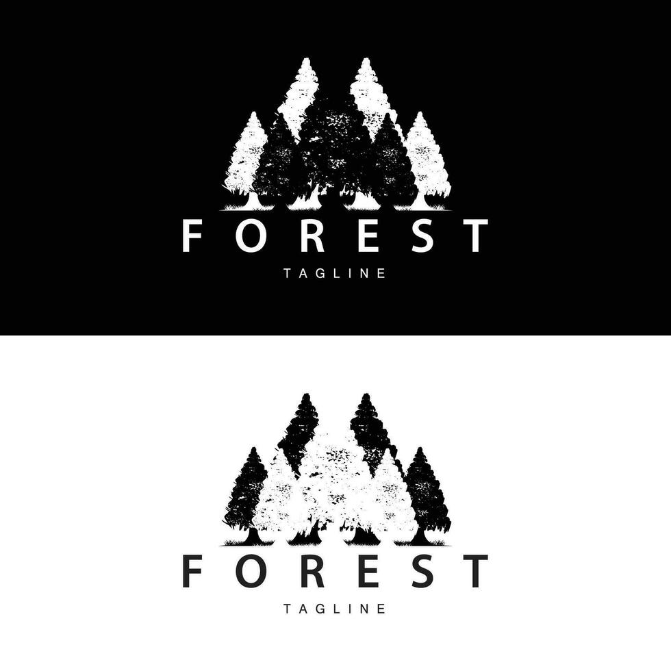 Forest Logo, Jungle Adventure Simple Design Vector, Illustration Template vector