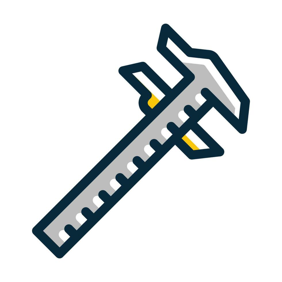 Caliper Vector Thick Line Filled Dark Colors