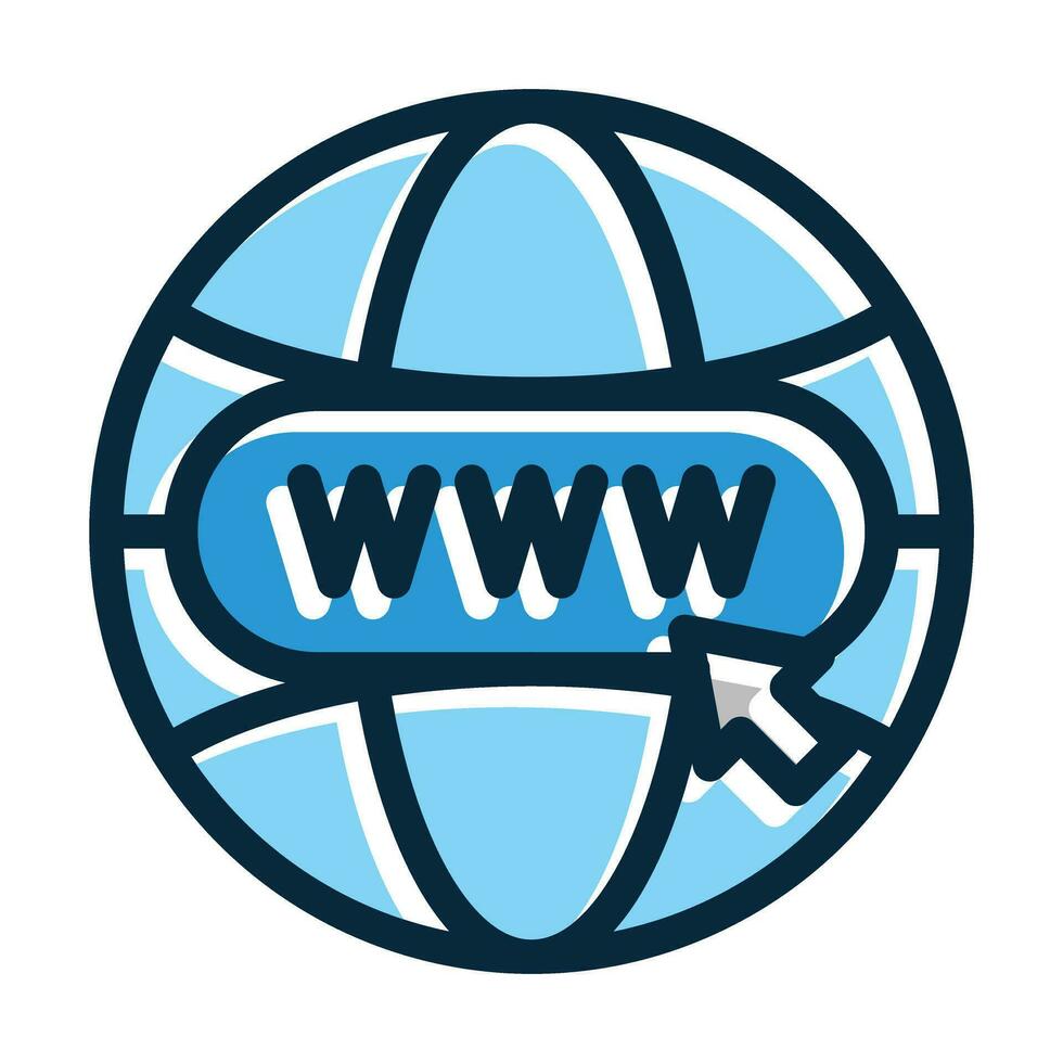 Website Vector Thick Line Filled Dark Colors