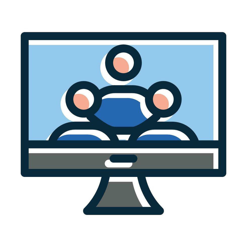 Audience Vector Thick Line Filled Dark Colors