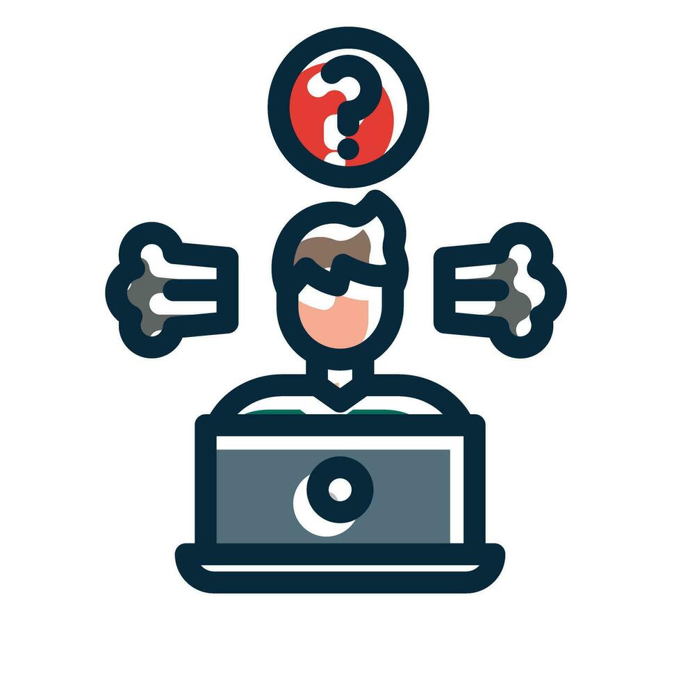 Confusing Vector Thick Line Filled Dark Colors