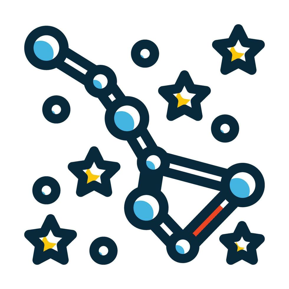 Constellation Vector Thick Line Filled Dark Colors