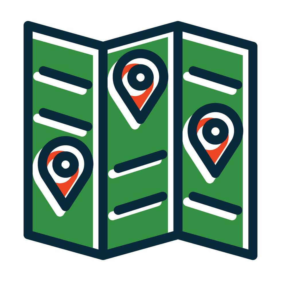City Guide Vector Thick Line Filled Dark Colors