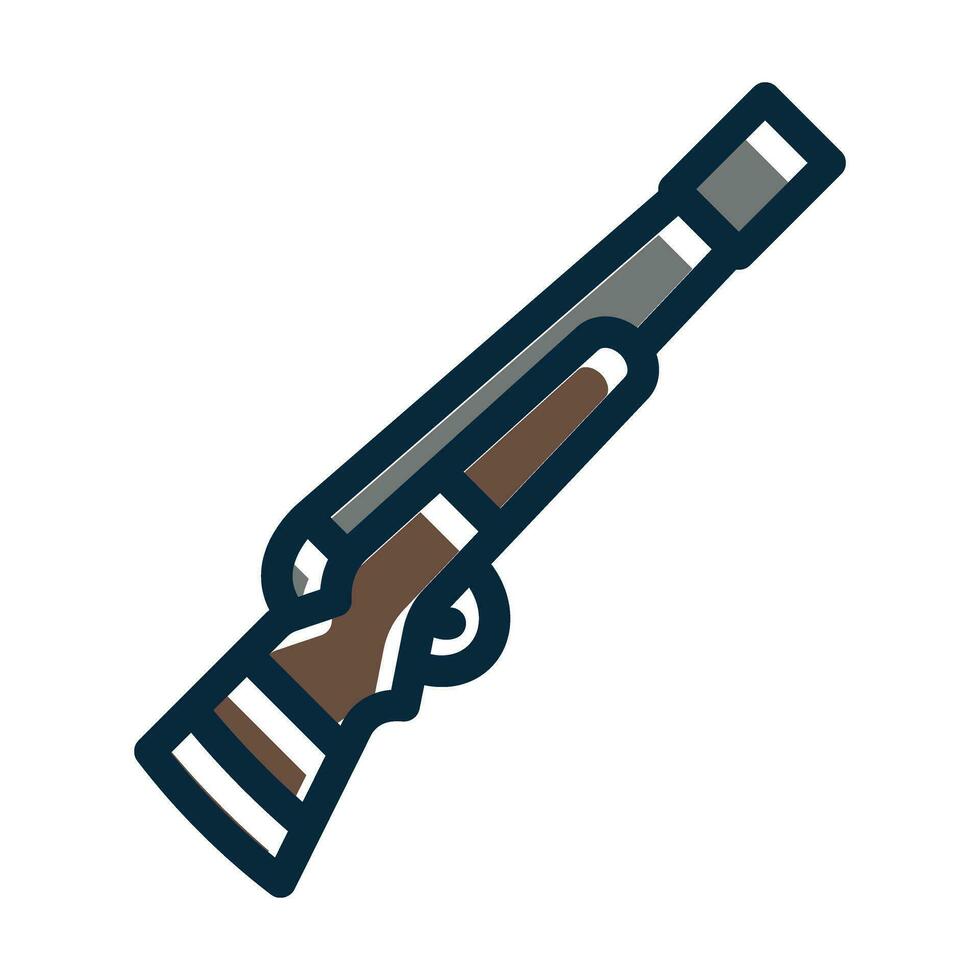 Designated Marksman Rifle Vector Thick Line Filled Dark Colors