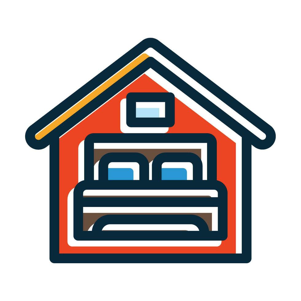 Accommodation Vector Thick Line Filled Dark Colors