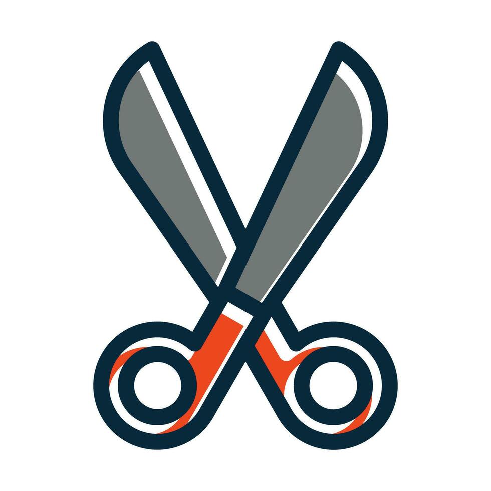 Scissors Vector Thick Line Filled Dark Colors