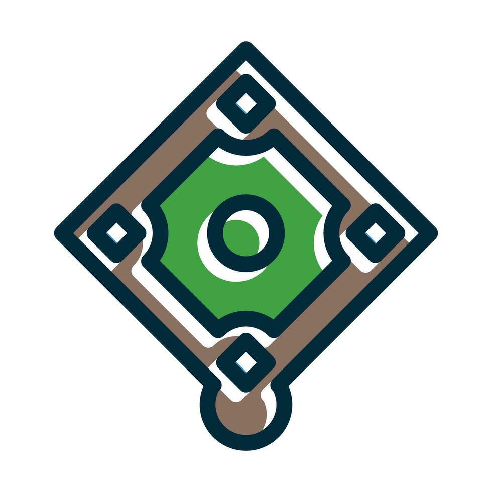 Pitch Vector Thick Line Filled Dark Colors