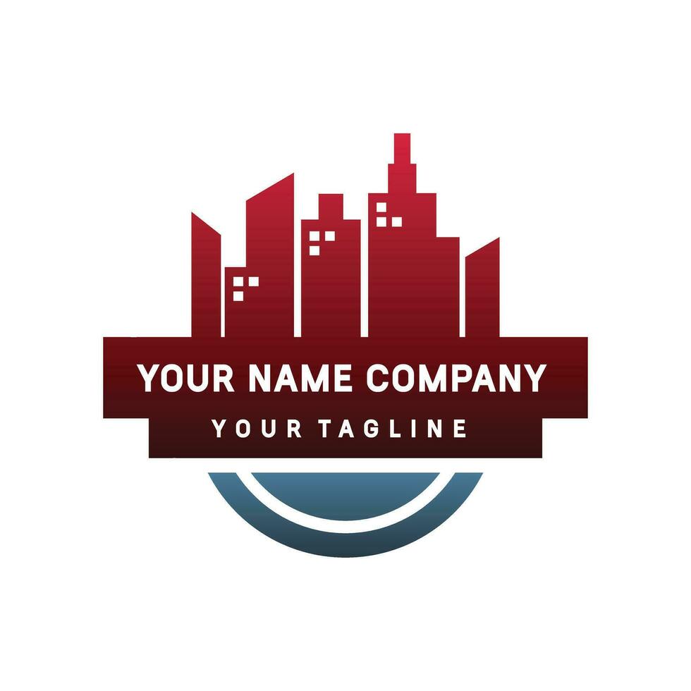 abstract city vector with bridge, building composition sign, icon, logo isolated elegant and very luxury