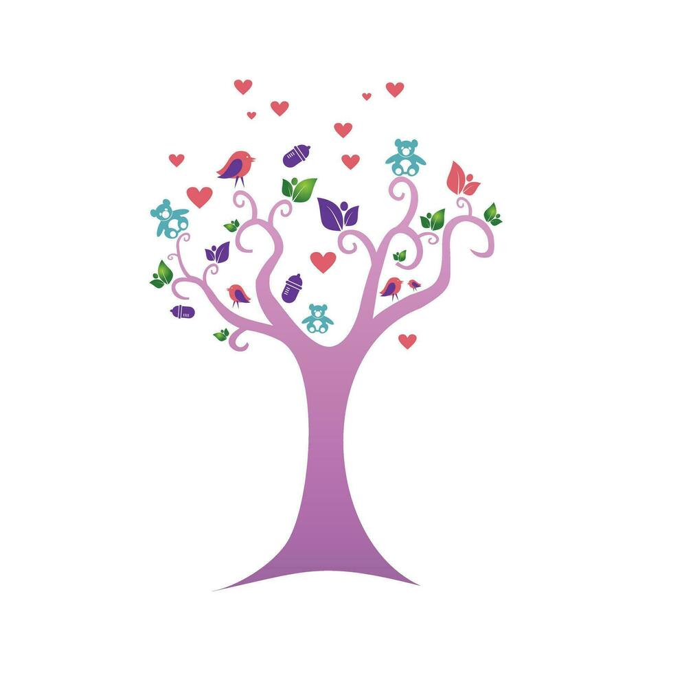 Baby child icon tree vector illustration. very suitable for children's logos or children's clothing etc.