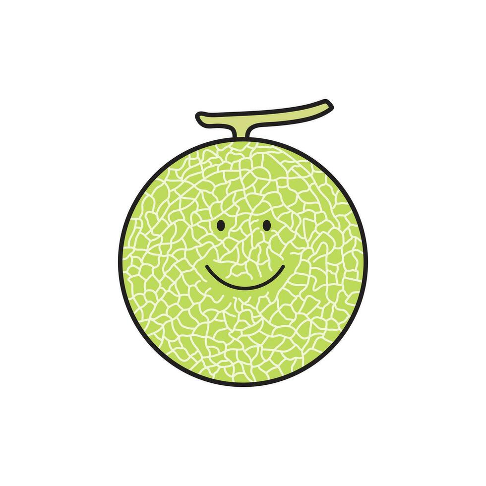 vector ilustración color niños linda sonriente Fruta melón clipart