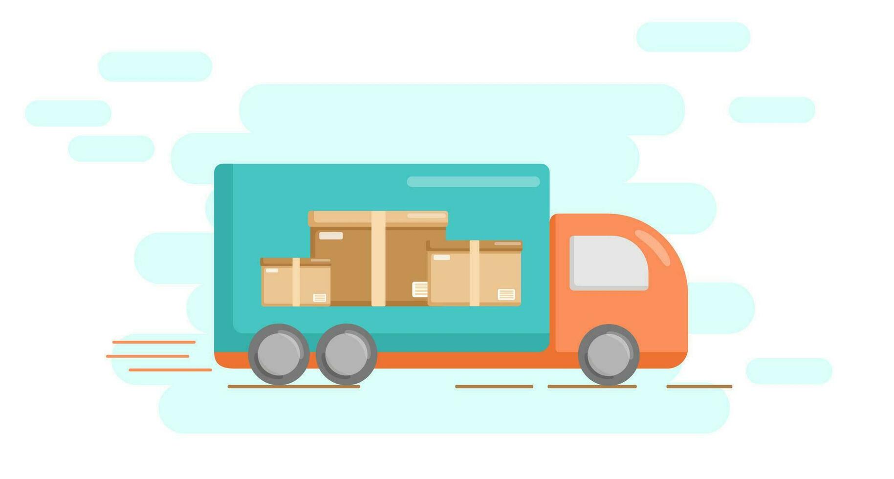 A truck carrying boxes vector