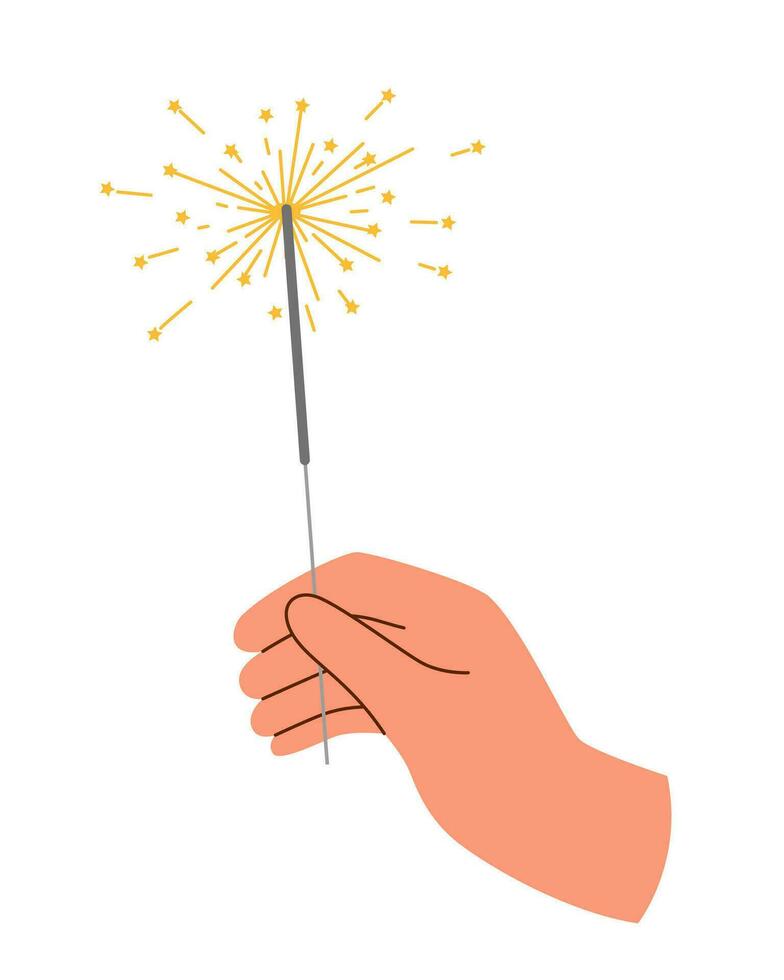 Sparkler in the hand vector