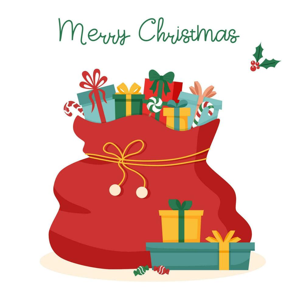 Santas bag with gifts vector