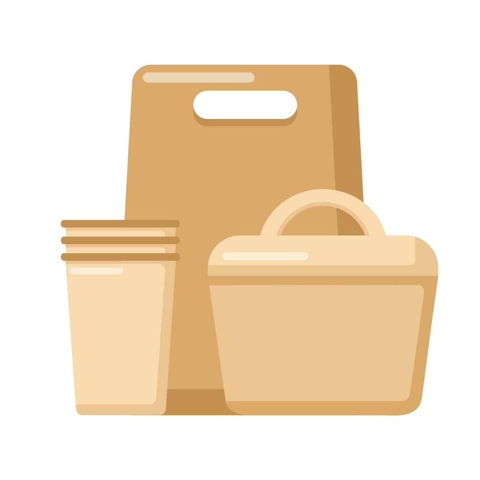 Food packaging on white vector