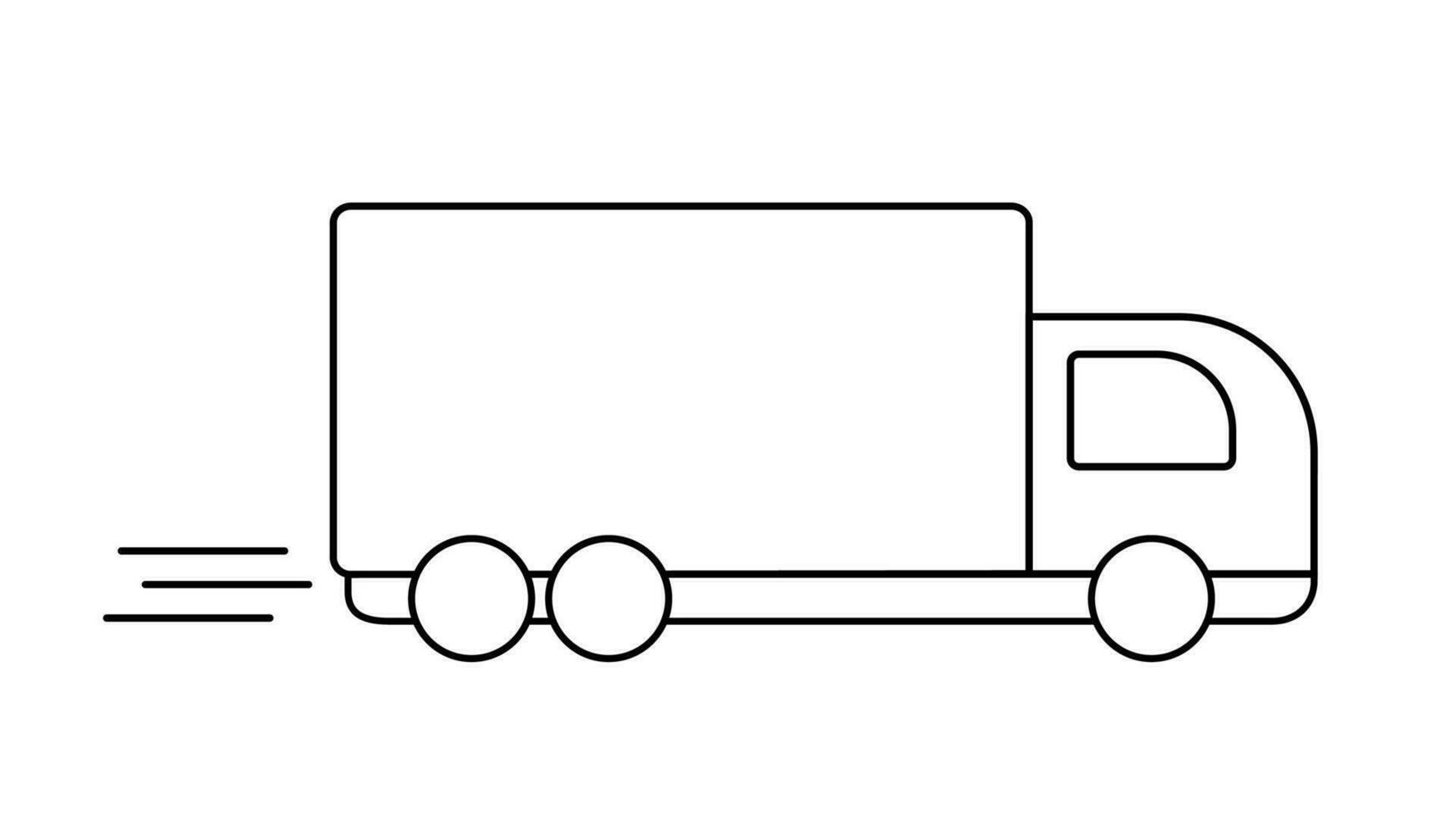 Truck outline on white background vector