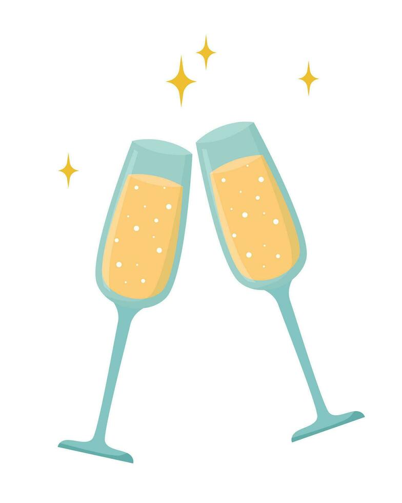 Couple of champagne flutes vector