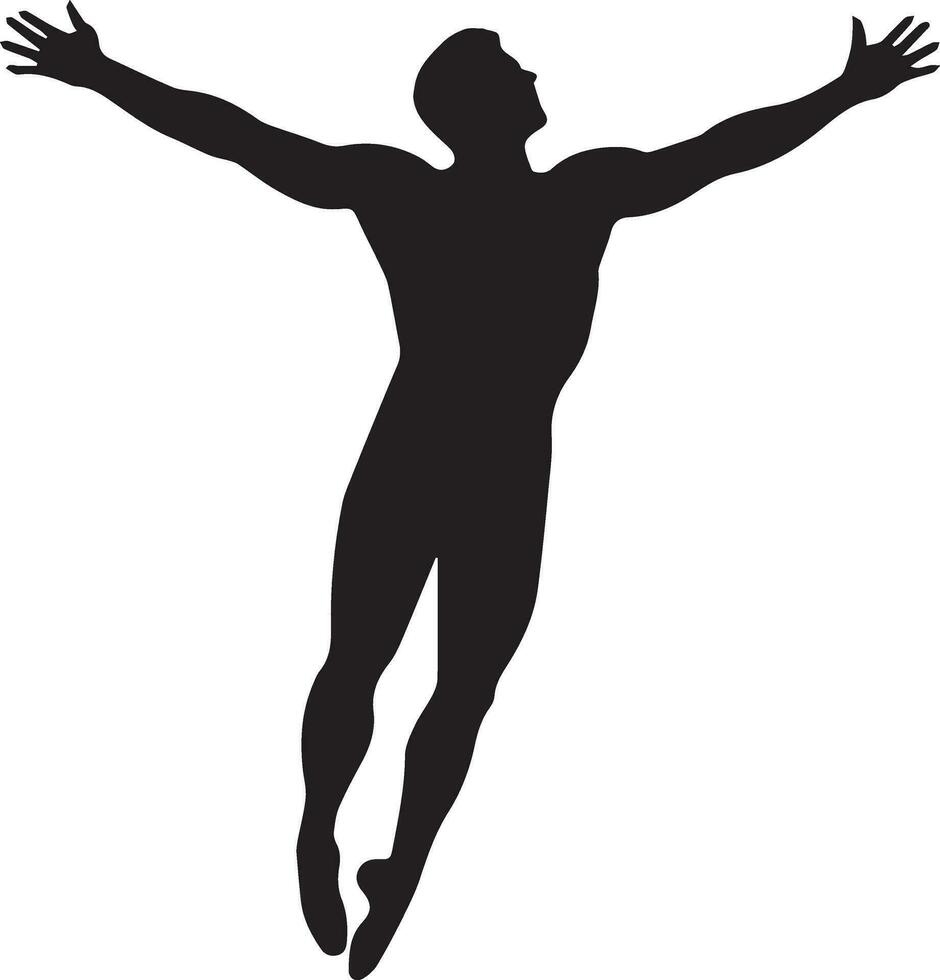 un nadador nadando actitud vector silueta ilustración