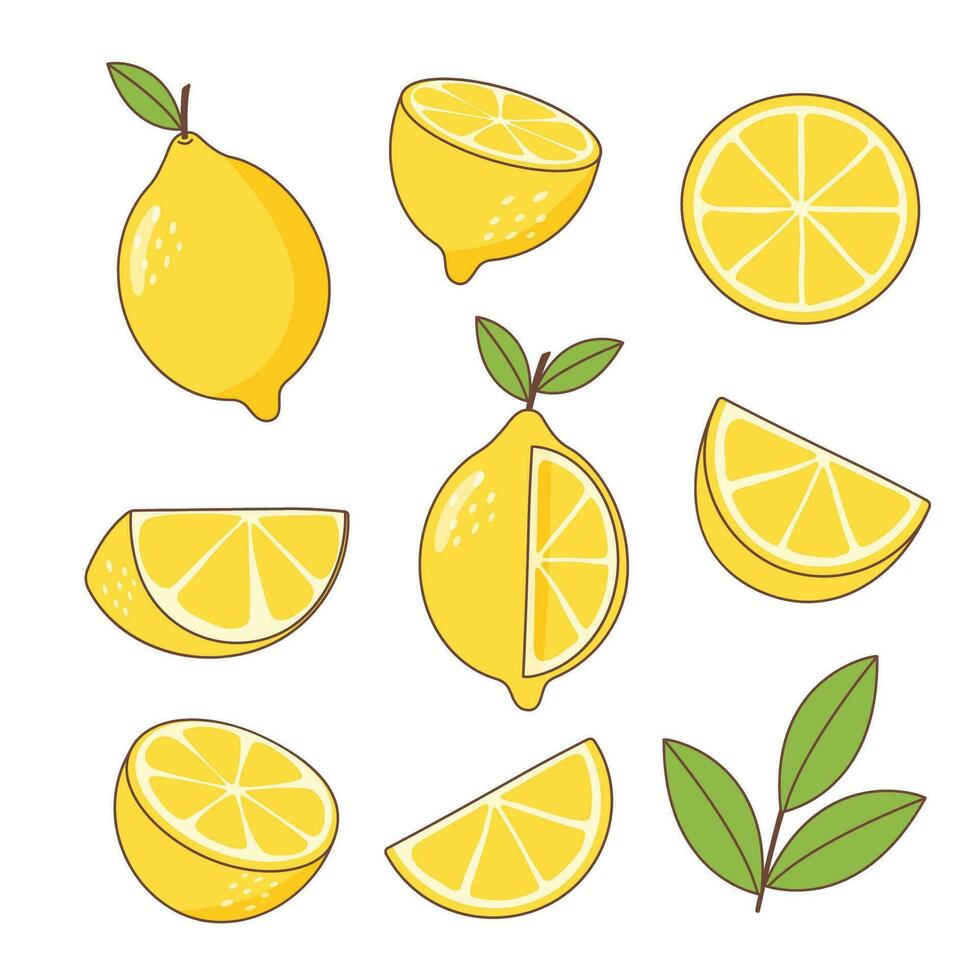 Set of lemons vector
