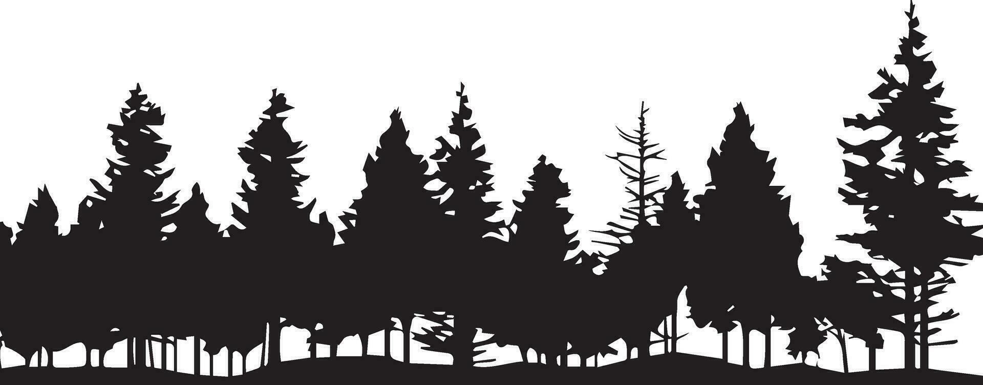 Forest Vector silhouette illustration 11