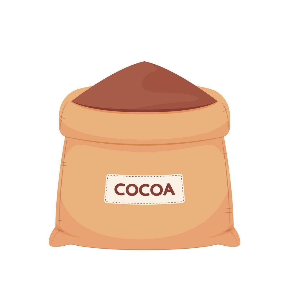 cacao saco vector. cacao saco en blanco antecedentes. vector