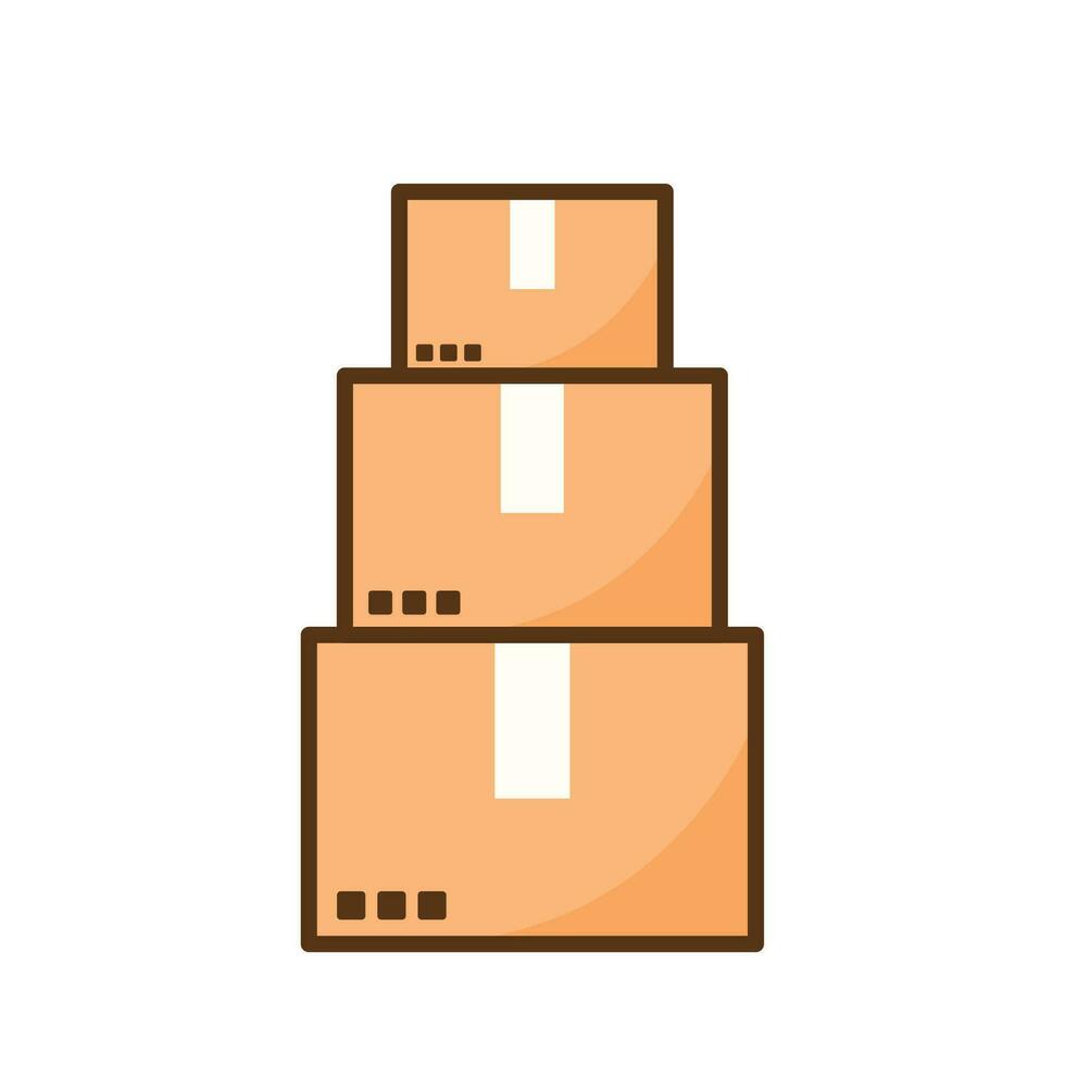 vector de caja de paquetería. caja de paquetes sobre fondo blanco.