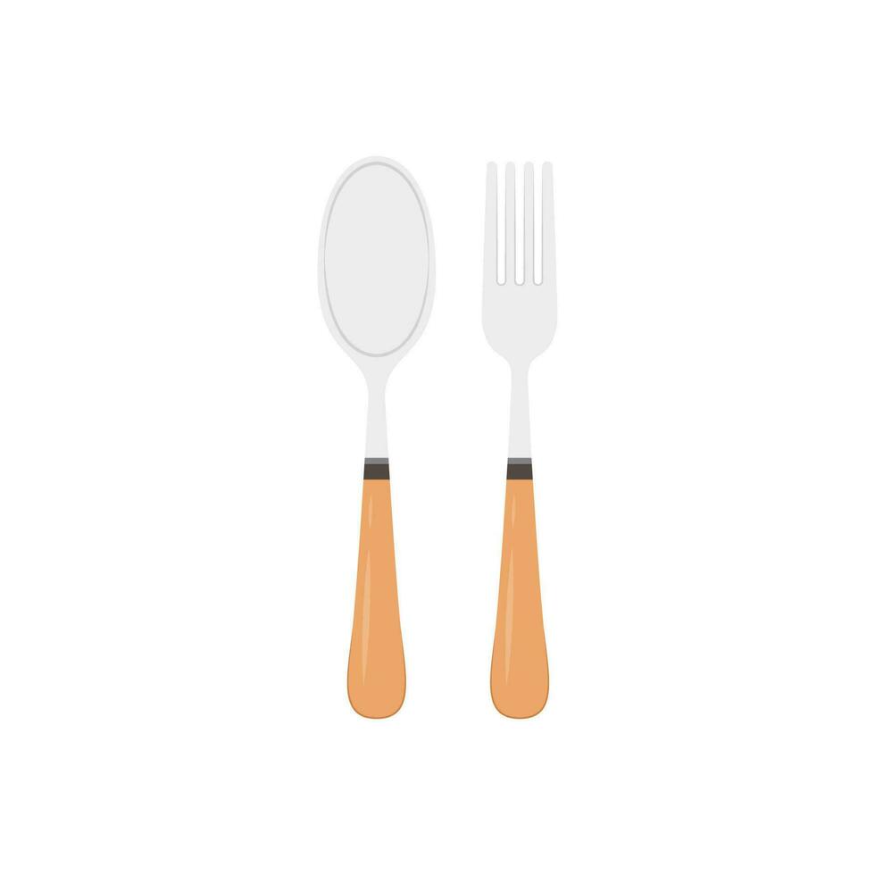 Spoon and fork on white background. spoon and fork vector. vector